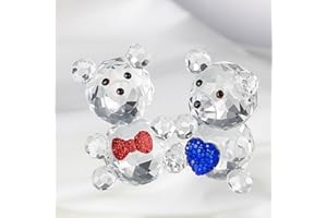 H&D HYALINE & DORA H&D Hyaline&Dora 2 szt. kryształowe figurki misia szklane zwierzę przycisk do papieru dekoracja stołu