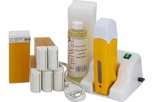 EpilWax - Kit Chauffe Cire Modulaire avec Support - Épilation Professionnelle avec 6 x Recharges Roll on Cire au Miel, 100 x Bandes d'Épilation et Huile après Épilation - Gamme Modulaire