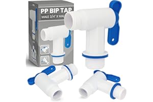 INSTALGURU Rubinetto di scarico in plastica per serbatoio dell'acqua piovana, barilotto di acqua piovana, connettore IBC, rubinetto di ricambio (3/4" AG x 3/4" AG)