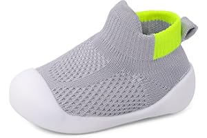 LACOFIA Scarpe Primi Passi Bambino Scarpe Calzino Traspiranti Neonato con Antiscivolo Suola in Gomma