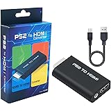 Mcbazel - Adaptateur Audio Vidéo PS2 à HDMI Convertisseur avec sortie audio 3.5mm pour téléviseur HDMI
