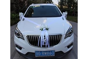 CHEXIN Décoration de voiture de mariage de qualité supérieure - Blanc - Décoration de voiture de mariage - Décoration de voiture de mariage - Décoration de voiture - Décoration de voiture de mariage - Blanc