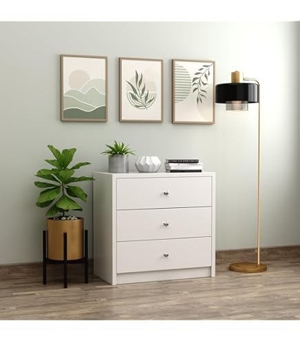 Home Box Vanilla Cody Chest of 5-Drawers With Hanger 118 x 119 x