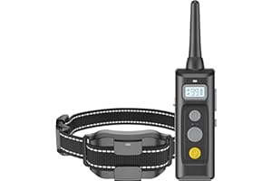 Aumotop Collar de Choque para Adiestramiento de Perros con Control Remoto, Collar Choque Eléctrico Recargable para Perros, Resistente Al Agua Razas Pequeñas/Medianas/Grandes