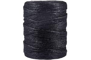 Rayher Hobby Rayher Hobby Rayher 4200301 przędza jutowa, potrójna, 3,5 mm ø, szpula 280 m, kolor czarny, sznurek jutowy, sznurek do wiązania, sznurek dekoracyjny, sznurek jutowy