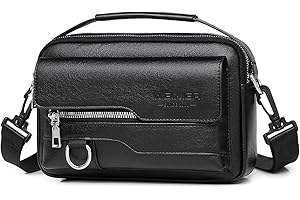 A-QMZL Sacs Bandoulière homme,Sacoche Bandouliere Cuir Petite Sac à Bandoulière vintage Shoulder Bag Crossbody Business Sacs Étanche Convient pour loisirs, travail,voyages