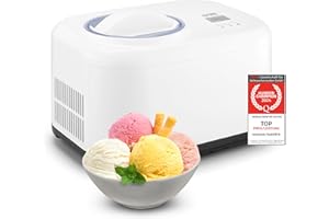 TZS First Austria Eismaschine & Joghurtbereiter | Ice Cream Maker selbstkühlend mit Kompressor und entnehmbarem 1 Liter Eisbe
