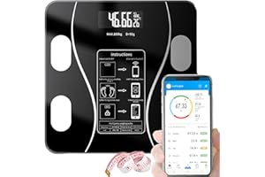YOPOTIKA Scale for Body Weight, USB Rechargeable Digital Bathroom Scale, Smart Digital Body Fat Scale, Intelligent Body Fat BMI Scale with WIFI and Bluetooth, 400lbs (Black)