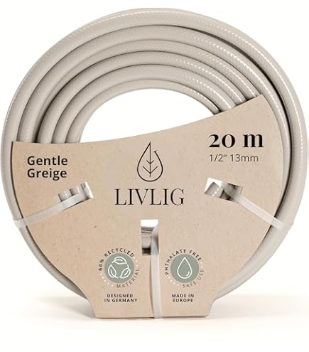 LIVLIG Aansluitgarnituur, 1/2 inch, 2 m, aansluitslang, slangwagen, tuinslang kort, met messing adapters, groen
