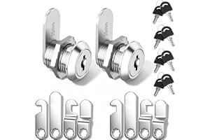 Dalephoric 2 stycken brevlås 16 mm, omklädningsrumsskåpslås, per styck med 4 nycklar och 5 olika plattor, brevlådscylinder, kamlås för arkivskåp och möbelskåp/skåp