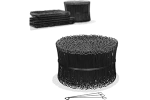 Heimfleiss® Attache fer, fil à béton 1,4 x 100-300 mm (1000 pcs.) - Fil d'attache gainé de PVC - Attache fil fer, fil à rouler pour perceuse & pince à rouler - Fermetures pour sacs métalliques