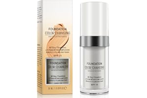 JCZQDRPC Farbwechselnde Foundation, Concealer Abdeckung Makelloses Color Changing Foundation Grundierung Versteckt Falten und Linien SPF15, Farbwechsel Grundierung Warm Skin Moisturising, Liquid Primer