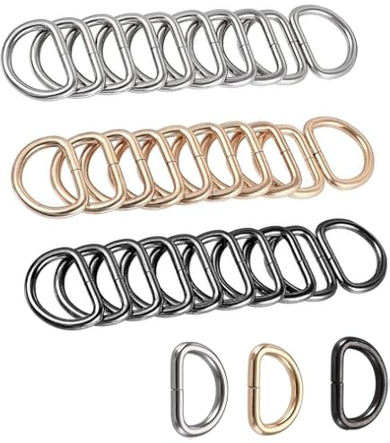 Lot De 60 Anneaux En D Métalliques - 6 Couleurs - Pour Sacs, Porte-clés Et Bricolage