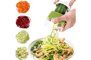 SANFANT Spiralschneider 4 in 1 Gemüseschneider, Hand Spiralschneider Gemüse, Gemüsehobel für Gemüsespaghetti, Karotte, Gurke,Kürbis, Zucchini, Kartoffel
