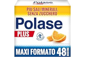 Polase Plus Magnesio e Potassio, Integratore Alimentare Sali Minerali Contro Stanchezza, Fatica e Caldo, Gusto Arancia e Mandarino, Maxi formato da 48 Bustine (2x24)