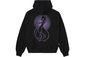 Dolly Noire Pokémon Felpa MewTwo, Nera – Unisex, Felpa in Cotone Misto con Ricami, Collezione Ufficiale