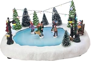 Spetebo Scena bożonarodzeniowa LED – lodowisko z ruchomymi figurkami – dekoracja stołu, podświetlana dekoracja bożonarodzeniowa