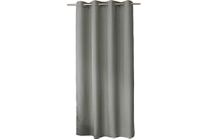 ED ENJOY HOME Zasłona dekoracyjna ze srebrnymi oczkami 140 x 240 cm, jasnoszara, 100% poliester, satyna, kolekcja Basic