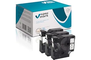 specmark Kompatybilny z DYMO D1 43613 S0720780 taśma do pisania 6 mm x 7 m zestaw x 3 szt. czarny na białym kolorze kompatybilny z DYMO D1 do drukarek LM Label-Manager LP Label-Point LW Label-Writer DUO