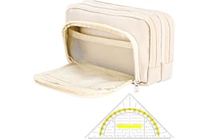 patinadrift Federmäppchen Groß Kapazität Federtasche Mädchen Federmappe Multifunktionales Mäppchen Mädchen Oxford Gewebe Aesthetic Federtaschen Federpenal mit Geodreieck Schreibwaren für Schule, Büro