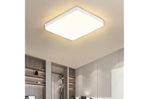 FTL LED Ceiling Light 48W,Bathroom Lights Ceiling 3000K Warm White,Bright 4370LM Square LED Ceiling Light Square for Living Room,Bedroom,Bathroom,Hallway,Office 30 x 30CM