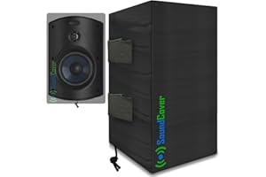 SOUNDCOVER Two Black Compact Speaker Covers for C-Bracket Mounted Outdoor Speakers Size H 10.4" X W 6.7" X D 8.3" - fits Yamaha NS-AW150, Polk Audio Atrium 5, Klipsch Kho-7 & Pyle 5.25 Speakers