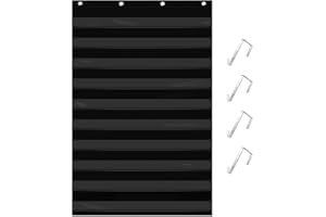 SPRITEGRU Tableau de poche pour emploi du temps quotidien, emploi du temps de classe avec 10 poches transparentes et 4 crochets de porte pour l'organisation de l'emploi du temps en classe ou à la maison