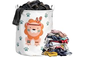 WIYETY Panier à linge Paniers de rangement pour chambre d'enfant : panier à linge pliable, panier de rangement organisateur de motif animal, grande capacité de rangement chambre d'enfant pour chambre