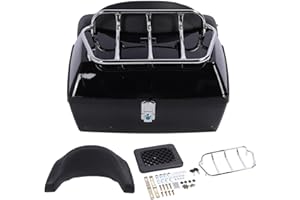 KKPLZZ Maleta trasera para moto 48L, funda para moto universal impermeable baúl para moto con bloqueo respaldo cojín baúl cola equipaje para cascos equipaje (negro)