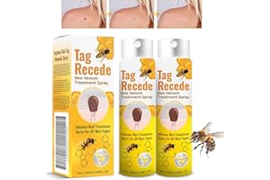 BAGALQIO 2PCS Bee Venom Tag Removal Spray, Tag Recede Bee Venom Treatment Spray, Bee Venom Wart and Tags Removal Treatment Spray, Lymphatic Drainage（20ML*2Pcs）