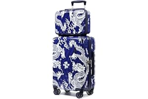 Sea choice Valise Cabine Lot de 2 Ensemble de Bagages avec Vanity Case Rigide Legere pour Bagage à Main ABS+PC à 8 Roues avec Fermeture éclair YKK et Serrure TSA Sets de Bagages 55cm