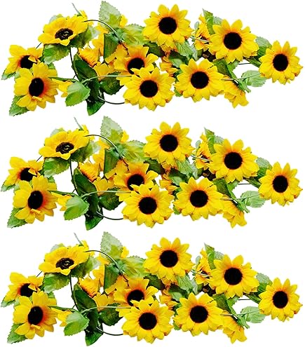 6 Pièce De Guirlandes De Tournesol Artificiel, Fleurs Artificielles Deco, Fausse Fleur Guirlande Fleurs Artificielles, Fleurs Artificielles Mariage P