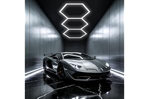 AInxcdote Hexagon LED garage, 3 fack LED verkstad taklampa, 6 500 K superljus garagelampa, enkel gör-det-själv-montering, hål