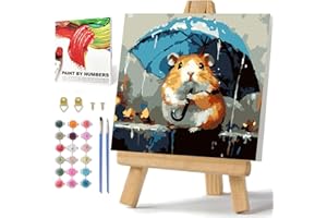 DAISEN ART Malen Nach Zahlen Kinder, Tiere Malen Nach Zahlen ab 5 6 7 8 9 10 11 12 Jahre Mädchen und Junge, Farbiges Leinwand Acrylfarben DIY Ölgemälde Set zur Heimdekoration mit Box und Staffelei 20x20cm