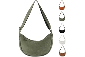 Uwiyo Halbmond Tasche Damen Cord Crossbody Moon Bag Hobo Halfmoon Bag Halbmond Umhängetasche Dumpling Schultertasche mit verstellbarem Gurt für Damen Mädchen