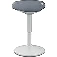 Leitz Ergo Active Sitting Stool with Unique Dual Density Foam Comfort Cushion, Height Adjustable 47 to 64cm, 100% Post Consumer Recycled Seat Cover, Supports 110kg, Ergo Range, Light Grey, 65440085