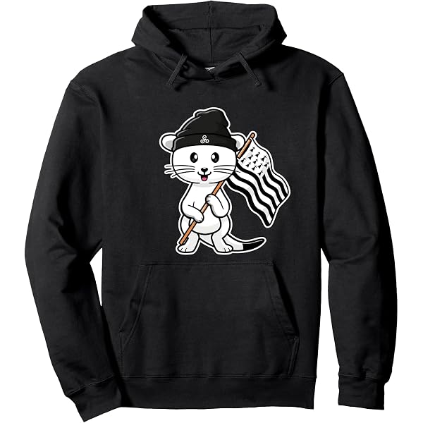 Sweat à Capuche Breton Avec Triskèle Et Drapeau Gwenn Ha Du - Hommage à La Bretagne - Coupe Classique, 241 G - 9