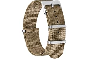 BISONSTRAP Cinturino per Orologi in Nylon da Uomo, Cinturino Militari in un Unico Pezzo, 18mm 20mm 22mm
