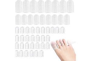 AOKSILY 50 Pièces Protege Orteil Silicone,Protège Gros Petit Orteil Silicone,Protection doigt de pied Respirants,Pansement Orteil,pour Soulager Pied la Douleur