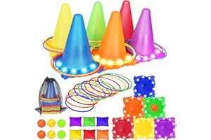 KIMIGO Giochi da Esterno per Bambini,3 in 1 Set da Gioco del Lancio dell'anello,Anello Toss Giocattoli Set,Giochi di Lancio per Bambini, Adulti, Giochi di Lancio ad Anelli per Il Compleanno