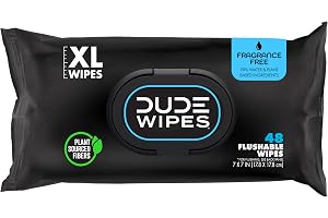 Flushable Wet Wipes, Unscented, Hypoallergenic with Aloe, 6 Count - The Original Toilet Paper Complement by Dude Products