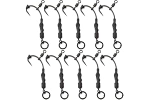 Pack of 10 Phoxinus Ronnie Rigs All black with Teflon coated phoxinus hooks. Hair rigs for carp fishing