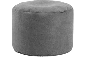‎MOKEBO mokebo® Pouf XL, Hocker, Bodenkissen 60x40cm 'Der Ruhepouf' Sitzhocker rund & Fußhocker fürs Wohnzimmer, Sitzpouf aus Stoff in Anthrazit, Beistelltisch, Puff für drinnen mit EPS-Perlen Füllung