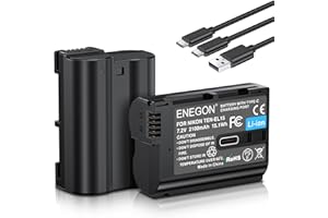 ENEGON EN-EL15/EL15a/b/c USB-C bezpośrednie ładowanie akumulator zamienny 2100 mAh (2-pak) z kablem USB 2 w 1 USB-C do Nikon EN-EL15 i Nikon D7100, D750, D7000, D7200, D610, D880, D810, D800, D600,