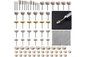 BEFUN 78PCS Polishing Buffing Wheel Set for Dremel Polishing Kit, Wool Felt Polishing Wheel Accessories, with 1/8" Shank for Jewelry Metal Polishing Rotary Tool Accessories