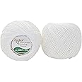 HUNNY- BUNCH® Premium Anchor Mercerised Knitting Crochet Cotton Thread Yarn Balls for Knitting, Weaving, Embroidery, DIY and Craft Making (Art. 4057) 50G - Pack of 1 (White)