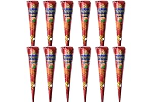 BEMACAR 12 x Kaveri Mehendi Henna Cones – Dark Brown Henna for Hand Art, Henna Stencils, and Henna Freckles – Henna Cones for Henna Tattoo Kit - Natural Organic Temporary Tattoo - Box of 12 Individual Cones