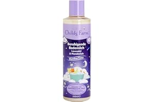 Childs Farm SlumberTime Beruhigende Bademilch Lavendel und Mondmilch 250 ml | Sanftes Schaumbad vor dem Schlafengehen, für empfindliche oder zu Ekzemen neigende Neugeborene, Baby- und Kinderhaut.