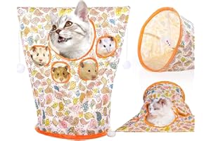 YXRRVING Cat Tunnel Bags for Indoor Cats, Foldable Cat Self Interactive Toys, Cat Tube Tunnel Bored Toy,Cat Drill Bag Toy with Plush Ball,Crinkle Paper Interactive Cat Drill Bag Toys for Rabbit,Guinea Pig