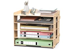 Lesfit Banette de Rangement Bureau en Bois – Organisateur pour Papiers, Dossiers et Documents